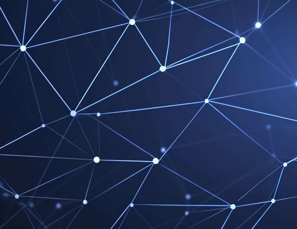 Graphic abstract background communication. Perspective backdrop of depth. Big data complex. Minimal array with compounds lines and dots. Digital data visualization. Big data illustration, generate ai